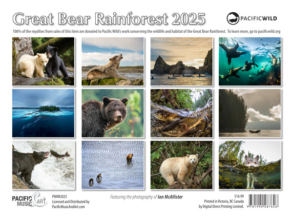 PMIM2025 Great Bear Rainforest Calendar 2025 back