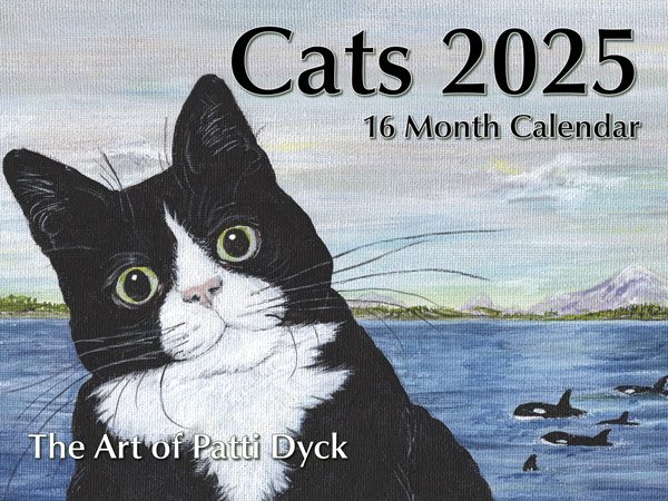 PMPD2024 Cats Calendar 2024 front cover by Patti Dyck